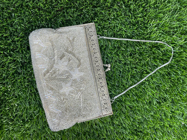 1950’s Silver & White Beaded Cocktail Purse